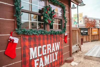 Christmas decorations at Lumberjack Feud in Pigeon Forge