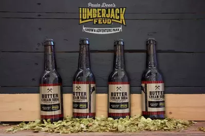 Paula Deen's Lumberjack Feud Butter Cream Soda bottles