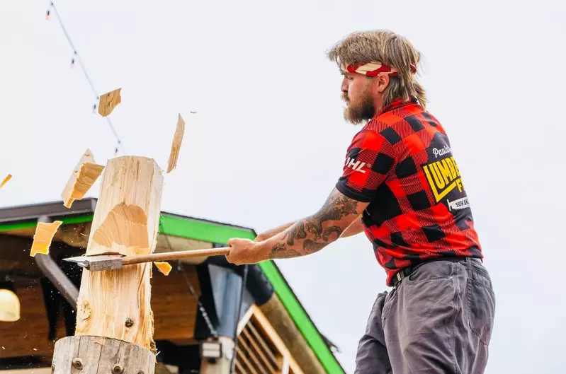 lumberjack chopping